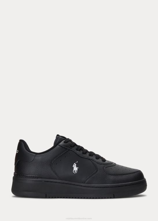 sort hvid Mænd Ralph Lauren masters court læder sneaker Z426B2011