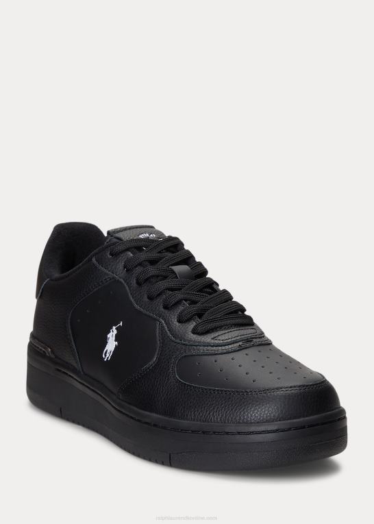 sort hvid Mænd Ralph Lauren masters court læder sneaker Z426B2011