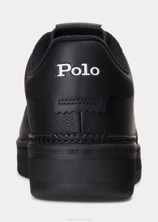 sort hvid Mænd Ralph Lauren masters court læder sneaker Z426B2011
