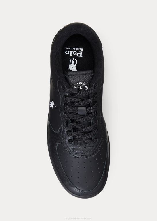 sort hvid Mænd Ralph Lauren masters court læder sneaker Z426B2011