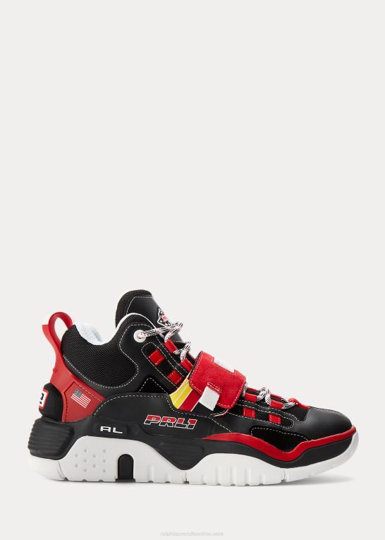 sort/rl2000 rød Mænd Ralph Lauren ps100 high-top sneaker Z426B1937