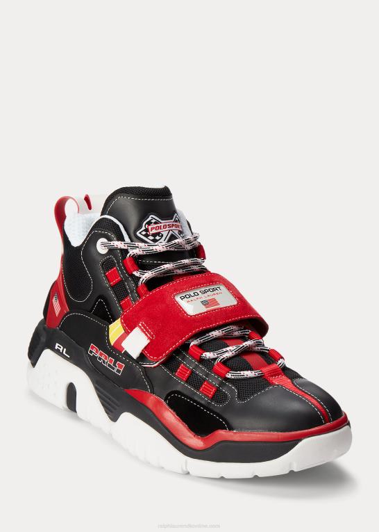 sort/rl2000 rød Mænd Ralph Lauren ps100 high-top sneaker Z426B1937