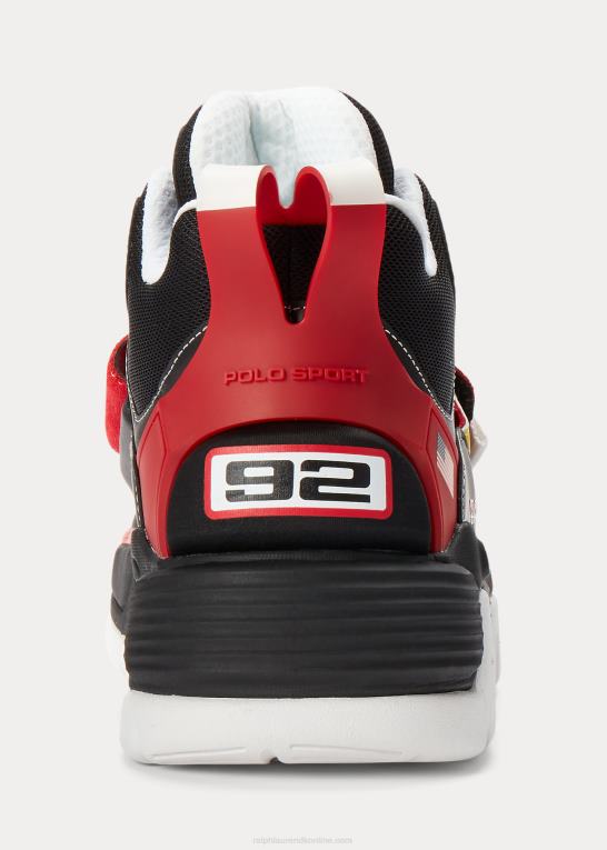 sort/rl2000 rød Mænd Ralph Lauren ps100 high-top sneaker Z426B1937
