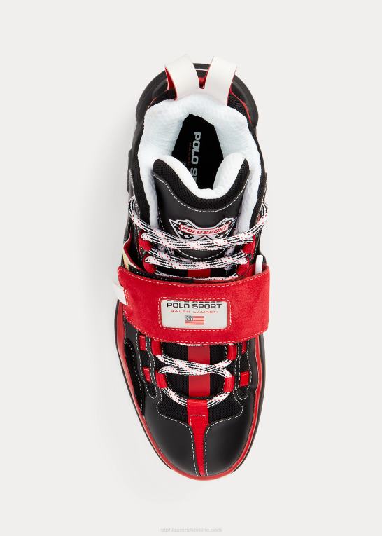 sort/rl2000 rød Mænd Ralph Lauren ps100 high-top sneaker Z426B1937