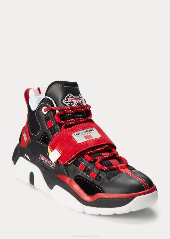 sort/rl2000 rød Mænd Ralph Lauren ps100 high-top sneaker Z426B1937