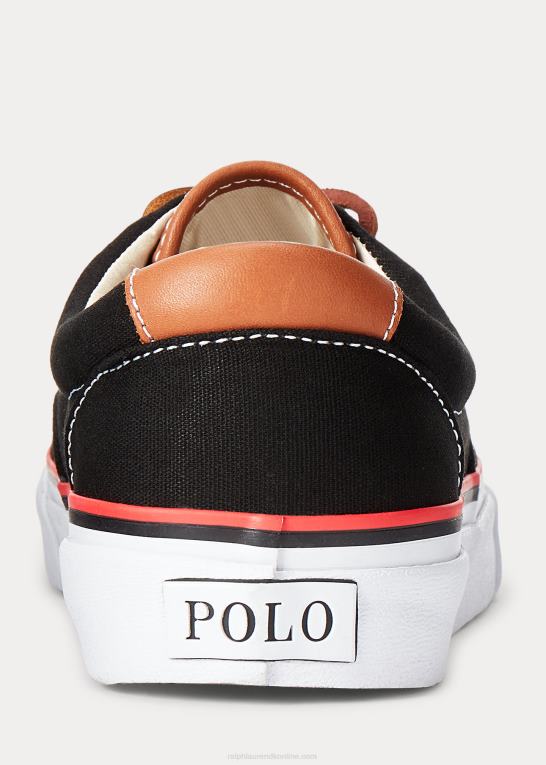 sort/rl 2000 rød Mænd Ralph Lauren keaton canvas sneaker Z426B2195
