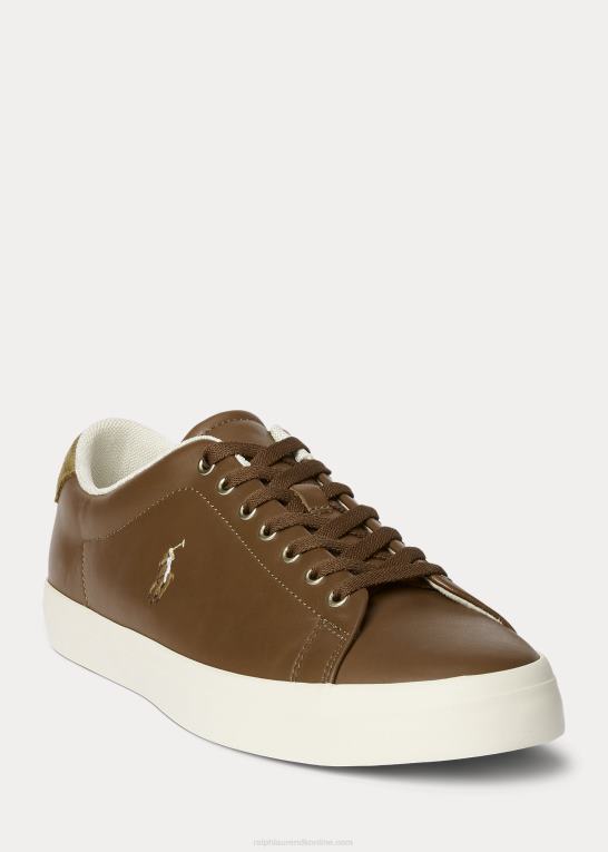 tan Mænd Ralph Lauren longwood læder sneaker Z426B2021