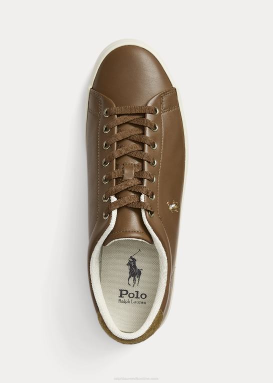 tan Mænd Ralph Lauren longwood læder sneaker Z426B2021