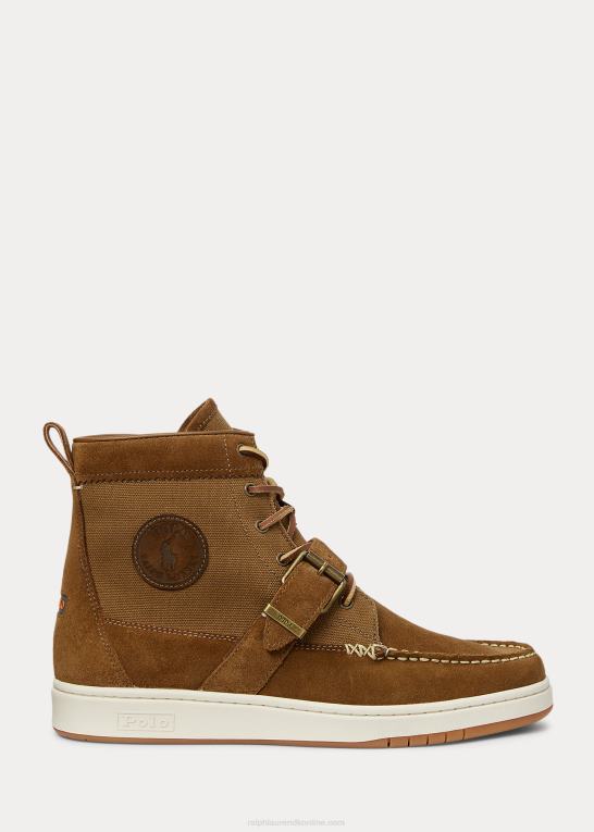tan Mænd Ralph Lauren ranger nubuck & canvas sneaker støvle Z426B2199