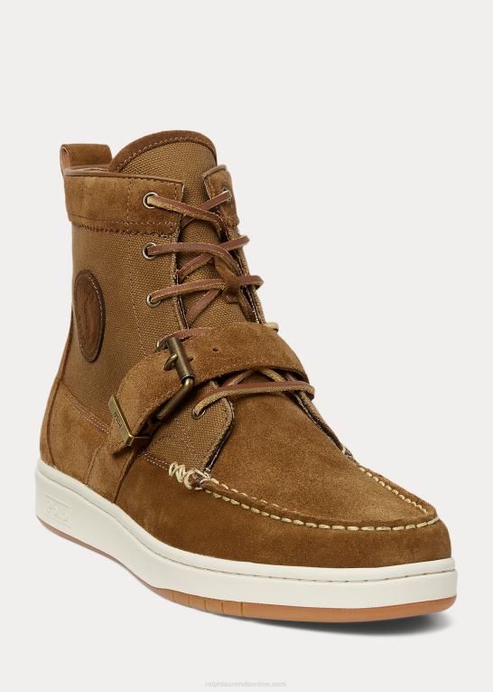 tan Mænd Ralph Lauren ranger nubuck & canvas sneaker støvle Z426B2199