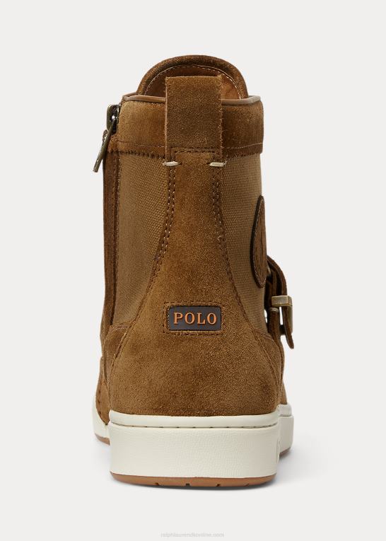 tan Mænd Ralph Lauren ranger nubuck & canvas sneaker støvle Z426B2199