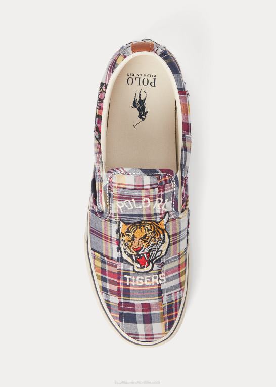 tiger patchwork multi Mænd Ralph Lauren keaton patchwork madras slip-on sneaker Z426B2026