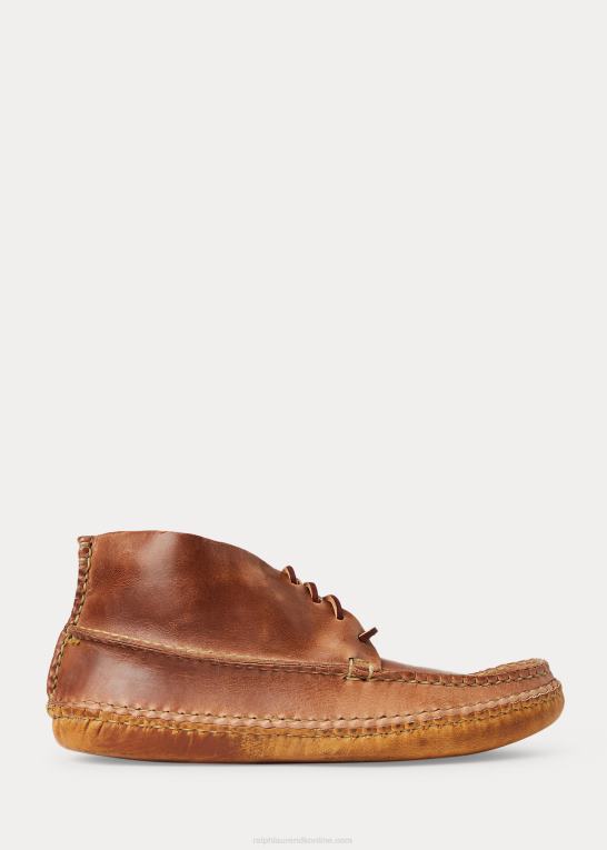 Brun Mænd Ralph Lauren mokkasinstøvle i chukka-stil i læder Z426B2140