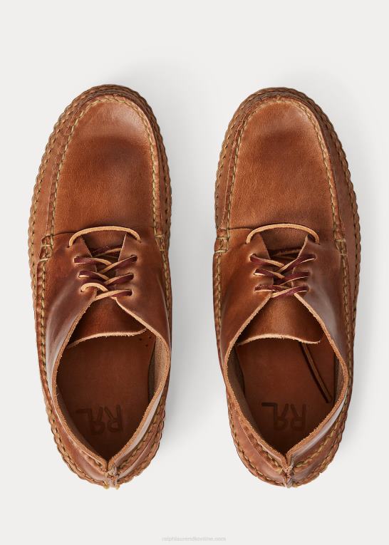 Brun Mænd Ralph Lauren mokkasinstøvle i chukka-stil i læder Z426B2140