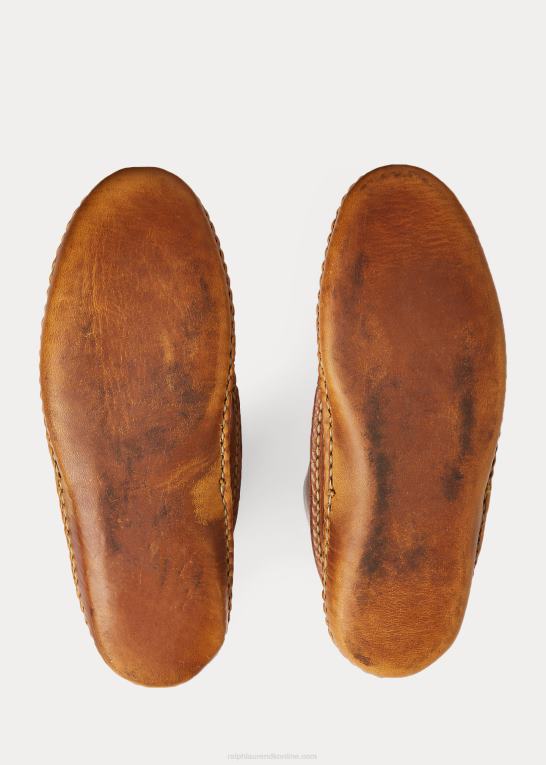 Brun Mænd Ralph Lauren mokkasinstøvle i chukka-stil i læder Z426B2140
