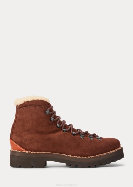 bagage brun/creme Mænd Ralph Lauren darrow shearling-foret kalveruskindsstøvle Z426B2186
