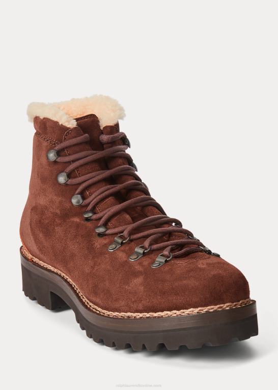 bagage brun/creme Mænd Ralph Lauren darrow shearling-foret kalveruskindsstøvle Z426B2186