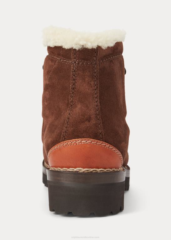 bagage brun/creme Mænd Ralph Lauren darrow shearling-foret kalveruskindsstøvle Z426B2186