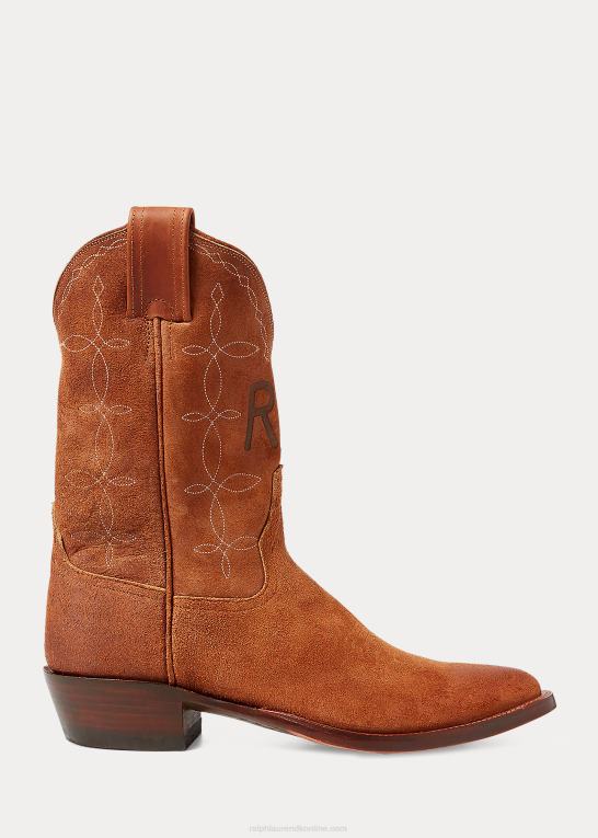 let java 002 Mænd Ralph Lauren plainview ruskind cowboystøvle Z426B2137