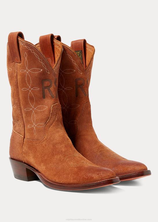 let java 002 Mænd Ralph Lauren plainview ruskind cowboystøvle Z426B2137