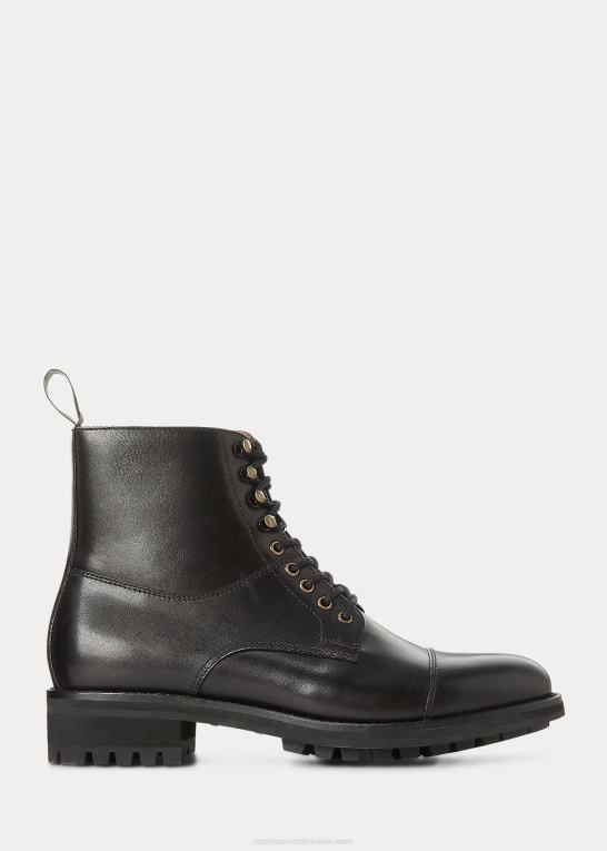 sort Mænd Ralph Lauren bryson cap-toe læderstøvle Z426B2123