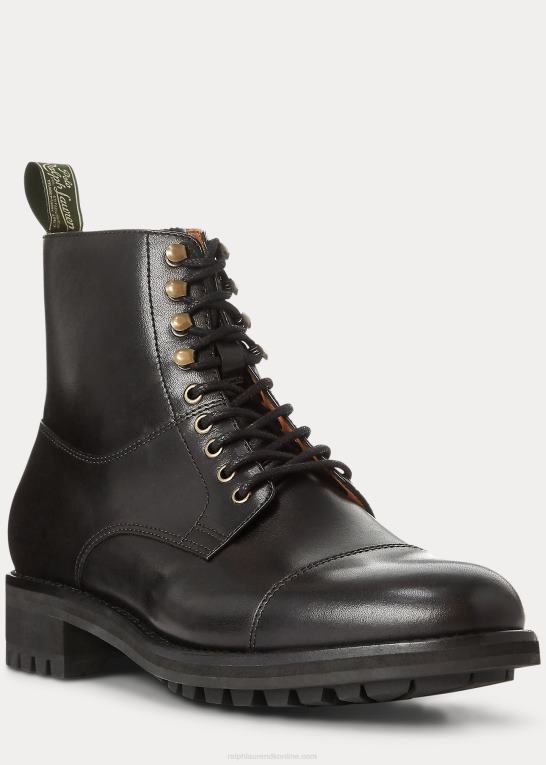 sort Mænd Ralph Lauren bryson cap-toe læderstøvle Z426B2123