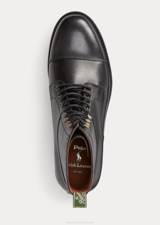 sort Mænd Ralph Lauren bryson cap-toe læderstøvle Z426B2123