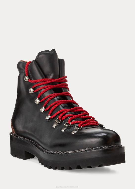 sort Mænd Ralph Lauren fidel poleret kalveskindsstøvle Z426B2179
