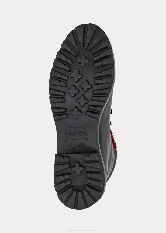 sort Mænd Ralph Lauren fidel poleret kalveskindsstøvle Z426B2179