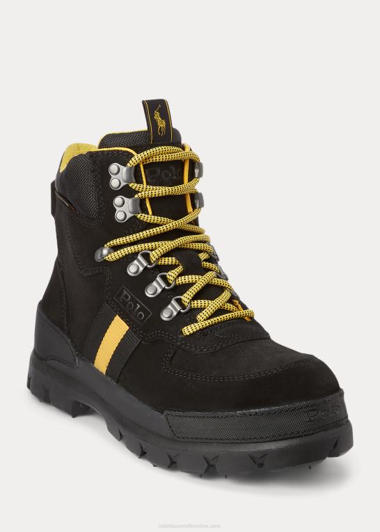 sort/gulfinnet Mænd Ralph Lauren oslo vandtæt ruskind & oxford støvle Z426B2206