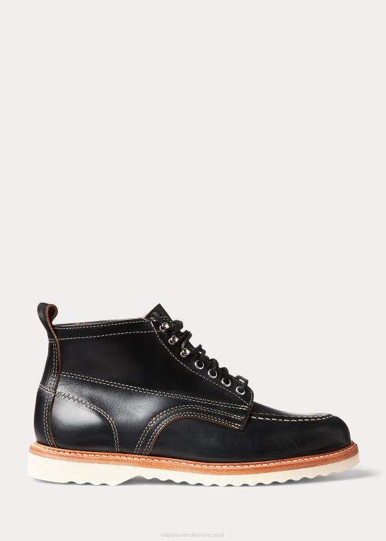 sort over brun Mænd Ralph Lauren snørestøvle i læder Z426B2135
