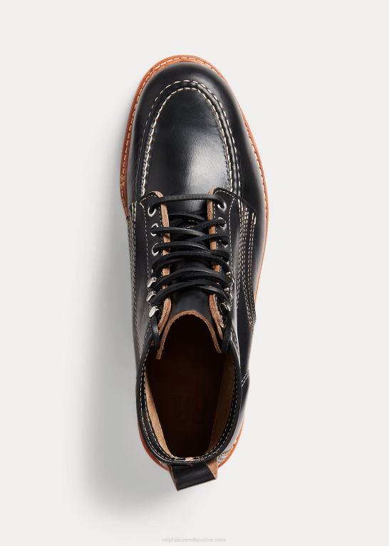 sort over brun Mænd Ralph Lauren snørestøvle i læder Z426B2135