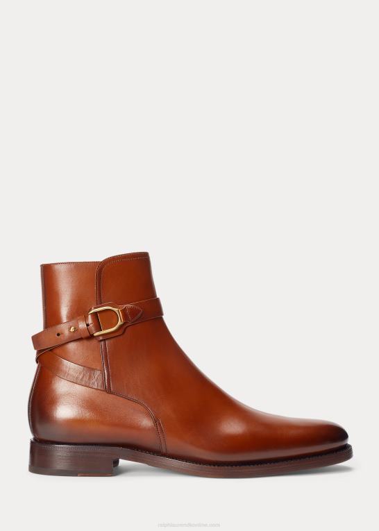 tan Mænd Ralph Lauren welington støvle af poleret kalveskind Z426B2182