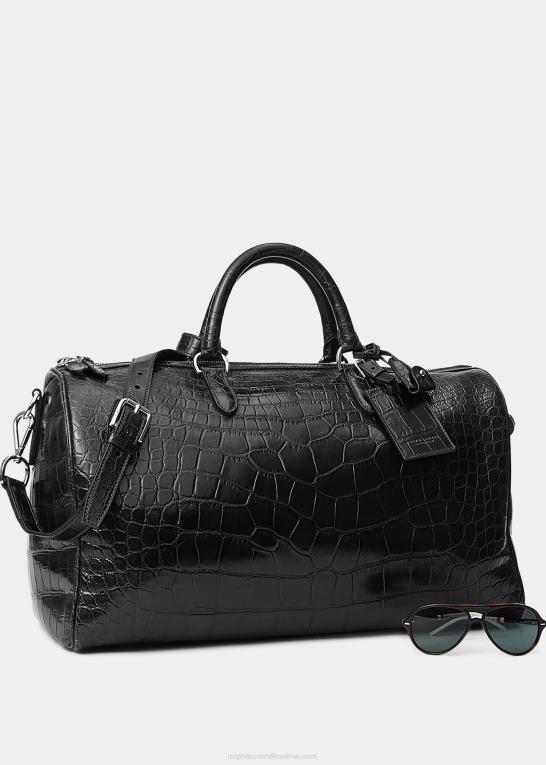 sort Mænd Ralph Lauren alligator boston taske Z426B9011