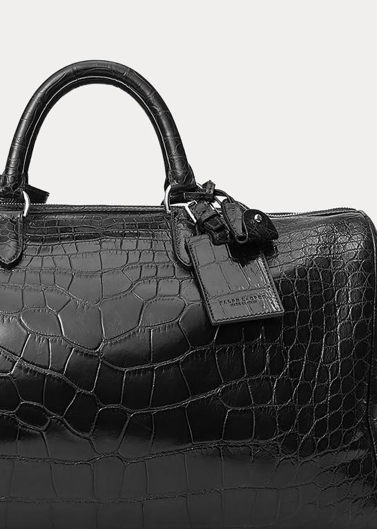 sort Mænd Ralph Lauren alligator boston taske Z426B9011