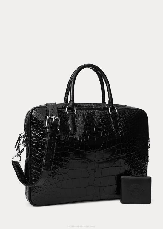 sort Mænd Ralph Lauren alligator pendlertaske Z426B9038
