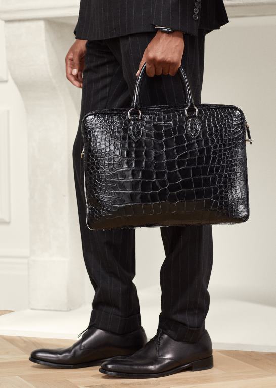 sort Mænd Ralph Lauren alligator pendlertaske Z426B9038