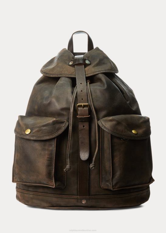 sort over brun Mænd Ralph Lauren læder rygsæk Z426B5332