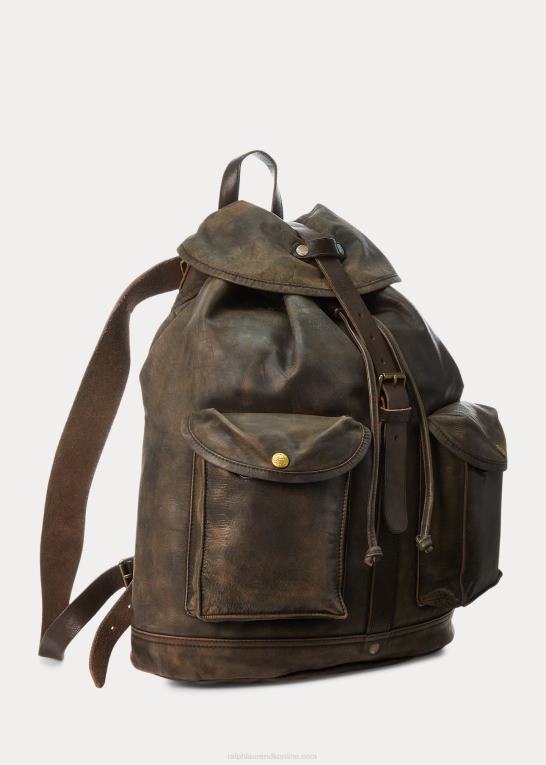 sort over brun Mænd Ralph Lauren læder rygsæk Z426B5332