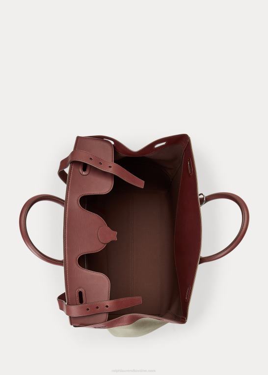 tan Mænd Ralph Lauren bødkertaske i læderkant Z426B9015