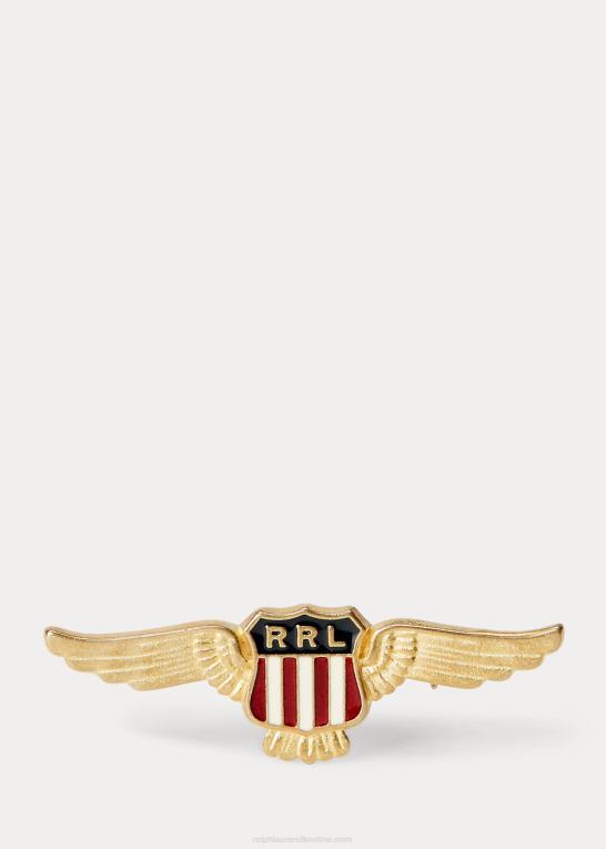 rød/blå/sølv Mænd Ralph Lauren vinget skjold emaljeret stift Z426B8885
