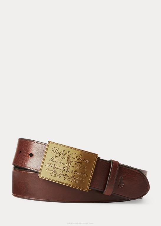 Brun Mænd Ralph Lauren arveplade-spændebælte Z426B2571