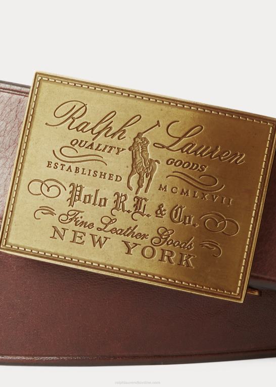Brun Mænd Ralph Lauren arveplade-spændebælte Z426B2571