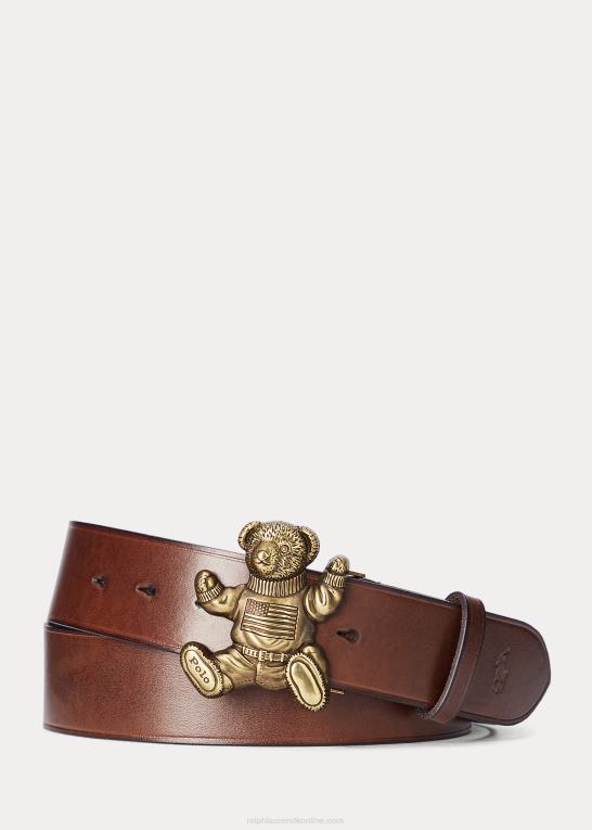 Brun Mænd Ralph Lauren polobjørne læderbælte Z426B2565