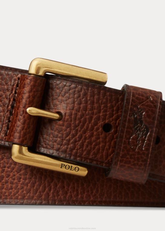 Brun Mænd Ralph Lauren signatur pony læder bælte Z426B2379
