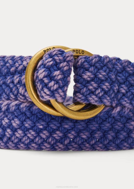 Mænd Ralph Lauren bomuldsbælte med læderkant Z426B2384