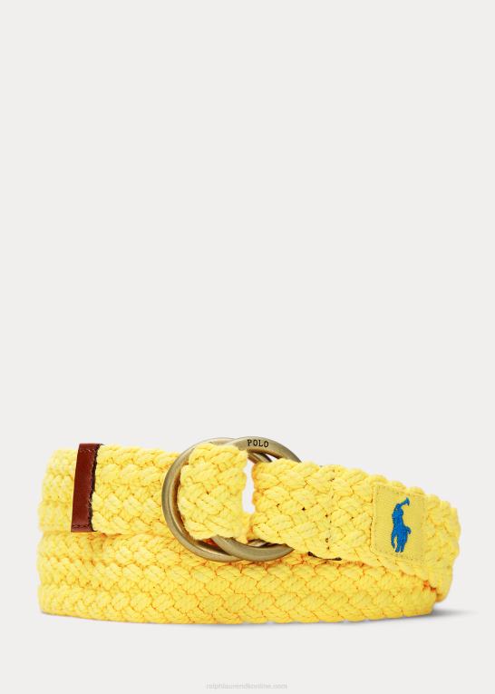 Mænd Ralph Lauren bomuldsbælte med læderkant Z426B2385