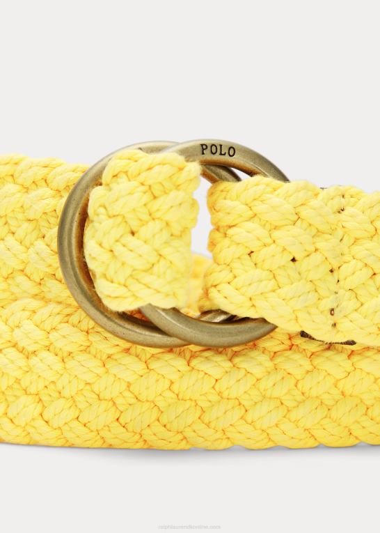 Mænd Ralph Lauren bomuldsbælte med læderkant Z426B2385