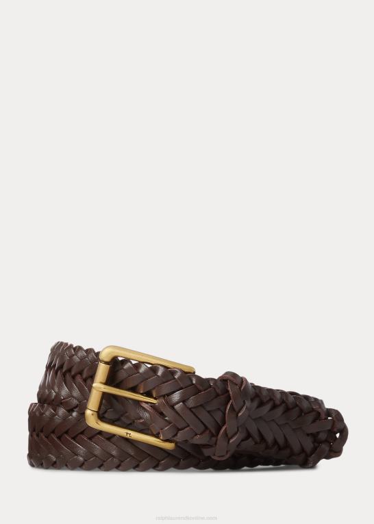 bagage brun Mænd Ralph Lauren sportsmand flettet læderbælte Z426B8977