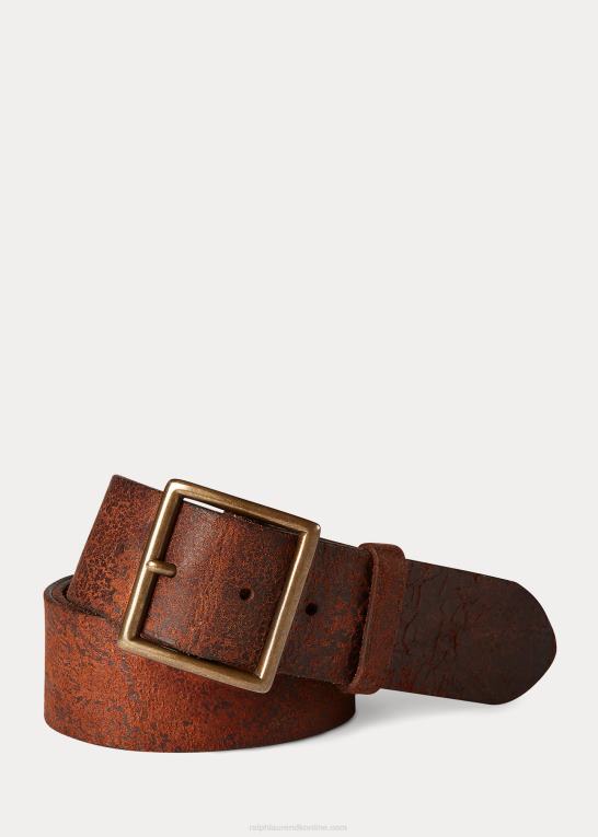 bedrøvet tan Mænd Ralph Lauren nødlidende læderbælte Z426B8894